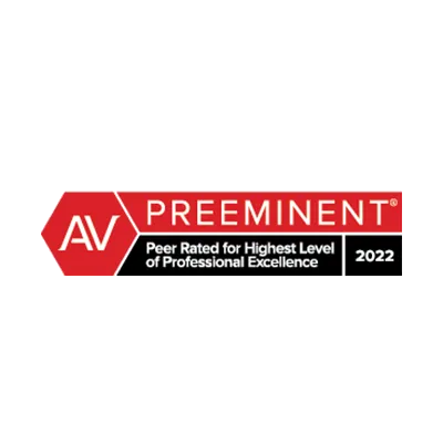 Preeminent | Peer Rated For Highest Level | Of Professional Excellence | 2022